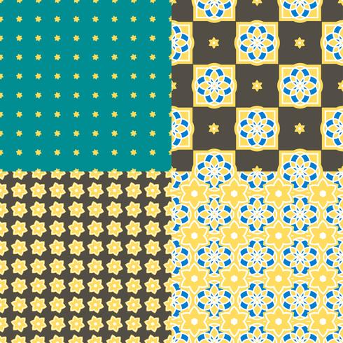 Portuguese azulejo tiles. Seamless patterns.  vector