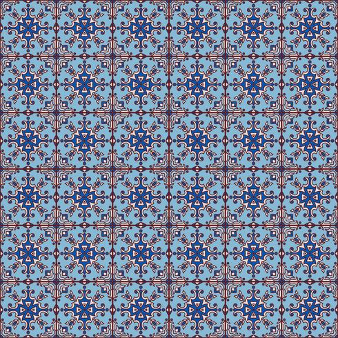 Portuguese azulejo tiles. Blue and white gorgeous seamless patte vector