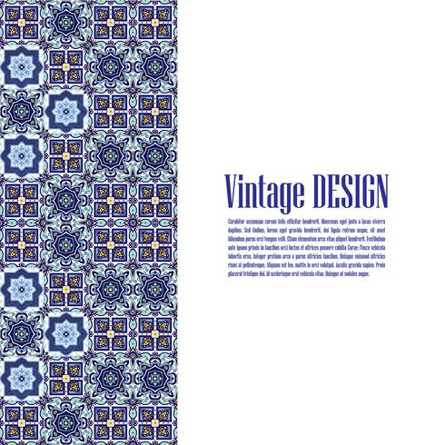 Banner azulejos in Portuguese tiles style  for business.  vector