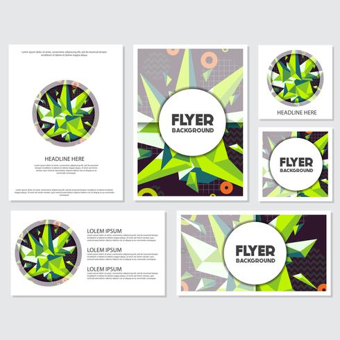 Low Poly Flyer style background Design Template vector