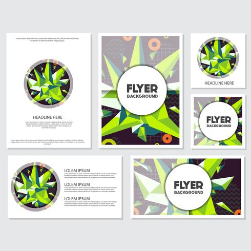 Low Poly Flyer style background diseño plantilla vector