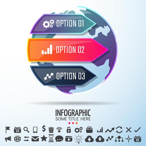 Mapa del mundo infografía plantilla de diseño vector