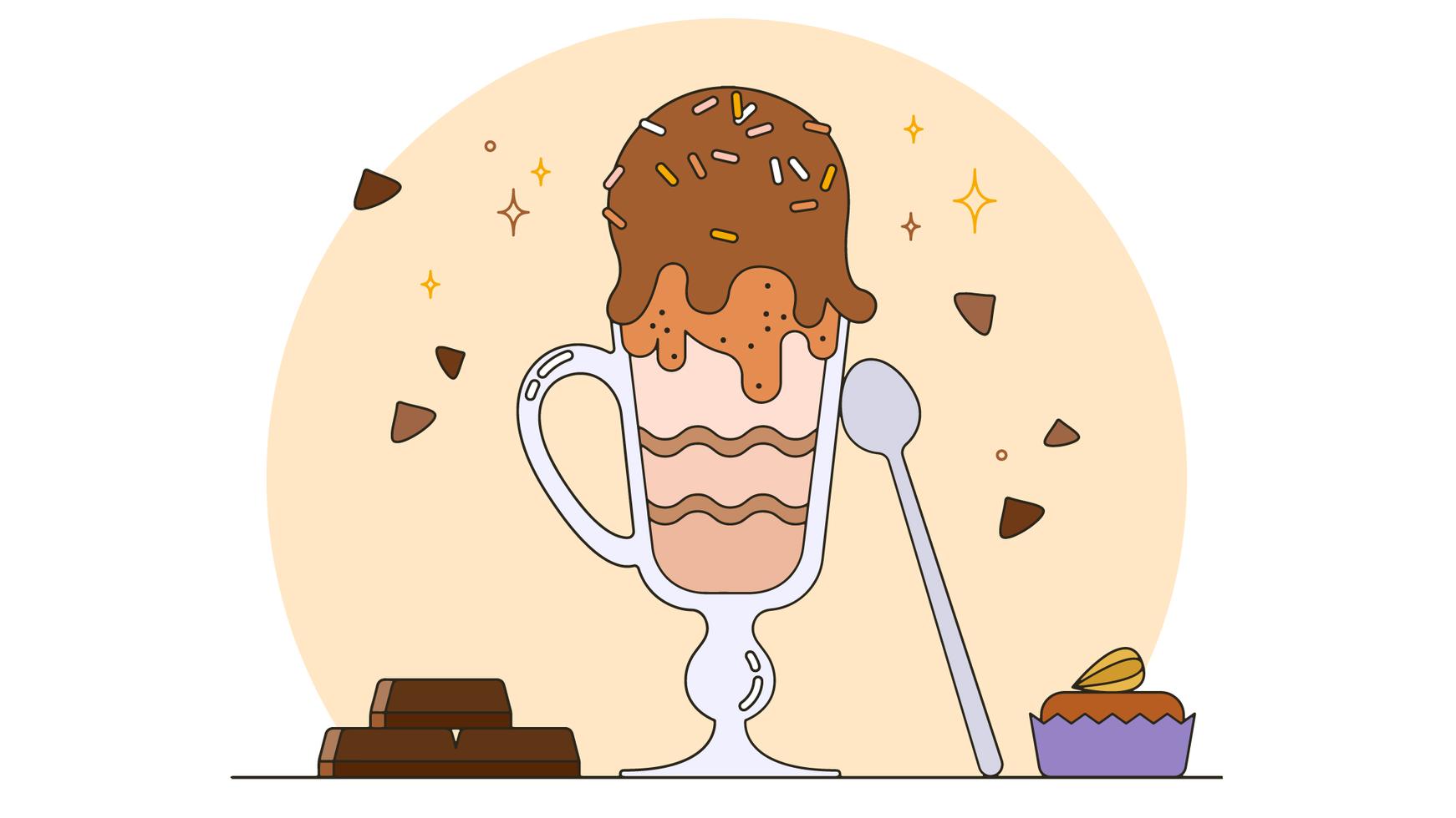 Chocolate Sundae Vector 348363 Vector Art at Vecteezy