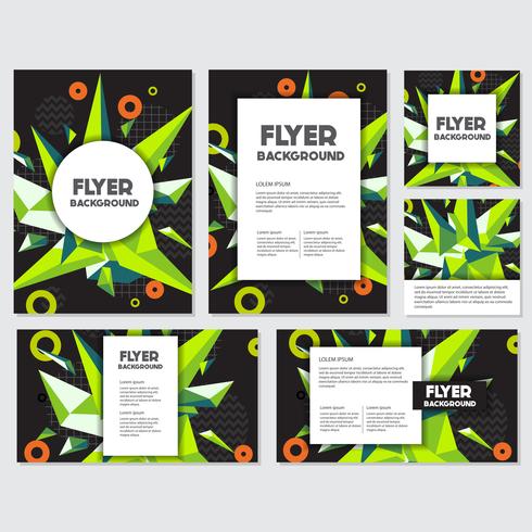 Low Poly Flyer style background Design Template vector