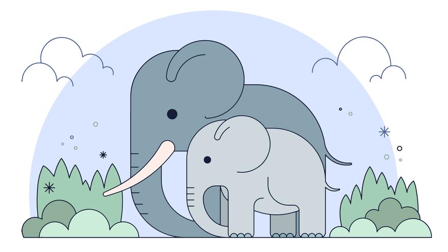 Download Elephants Family Vector 348451 Vector Art at Vecteezy