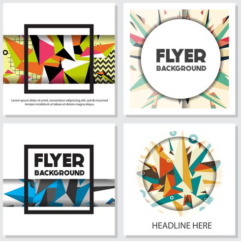 Low Poly Flyer style background diseño plantilla vector