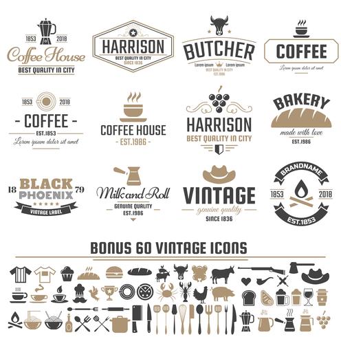 Vintage Retro Vector etiquetas para banner