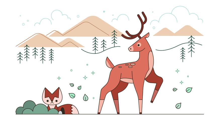 Mountain Deer Vector 