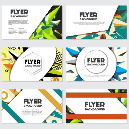 Low Poly Flyer style background Design Template vector