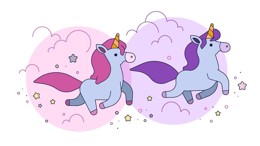 Vector de unicornios gruesos