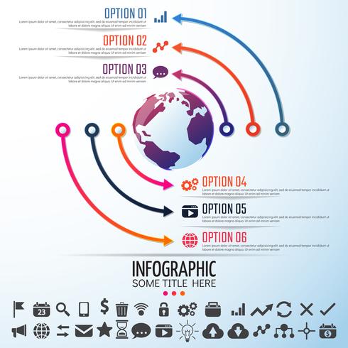 Mapa del mundo infografía plantilla de diseño vector