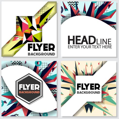 Low Poly Flyer style background diseño plantilla vector