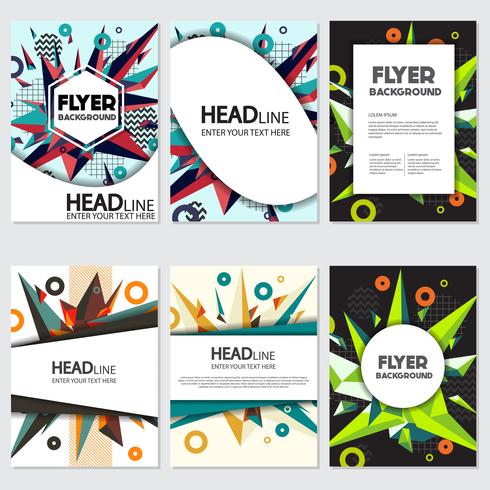 Low Poly Flyer style background Design Template vector