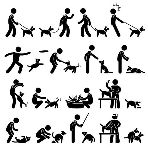 Dog Training Pictogram. vector