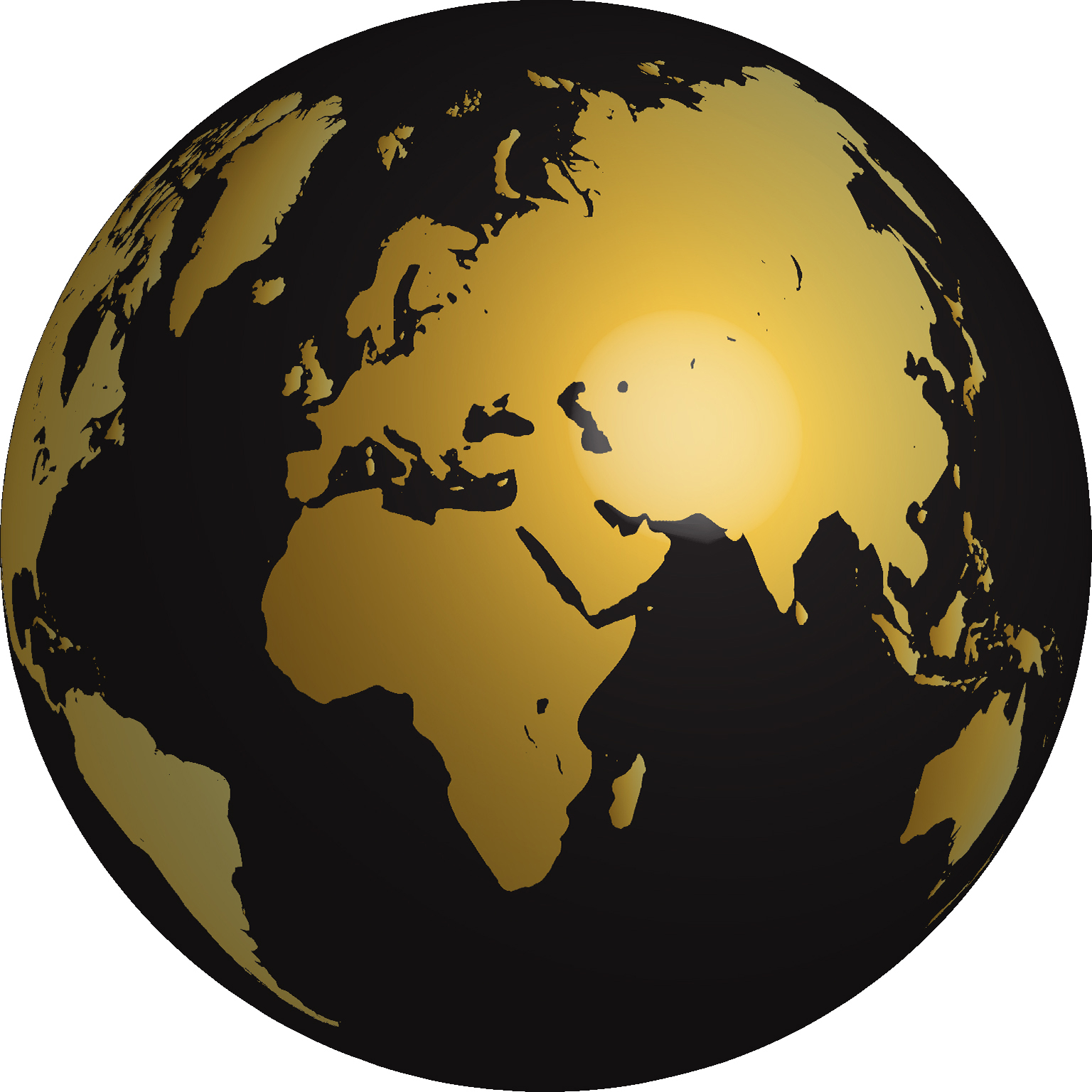 Golden World Globe Gold Background