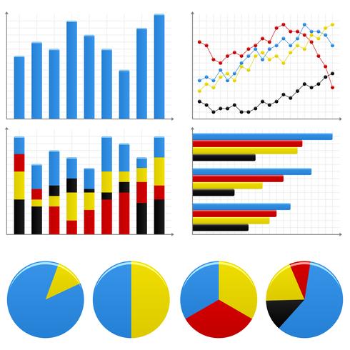 Gráfico circular de barras. vector