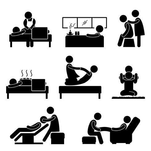 Massage Spa Therapy Wellness Aromatherapy Icon Sign Pictogram. vector