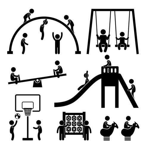 Children Playground Outdoor Park. vector