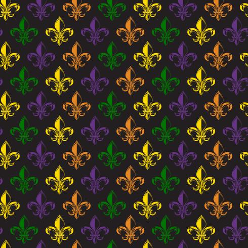 Mardi Gras Carnaval de patrones sin fisuras con fleur-de-lis. Fondo sin fin de Mardi Gras, textura, envoltura. Vector. vector