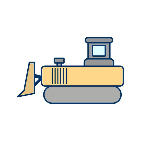 Bulldozer Vector icono