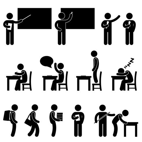 School Teacher Student class classroom Symbol. vector