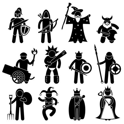 Ancient Warrior Character for Good Alliance Icon Symbol Sign Pictogram. vector