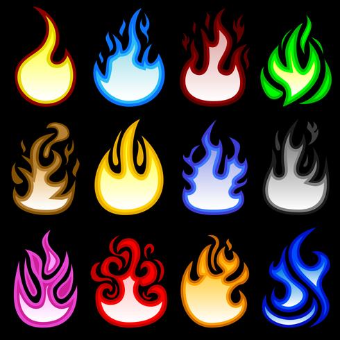 Llama de fuego Blaze Burn Icon. vector