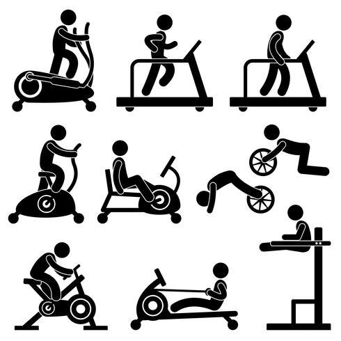 Athletic Gym Gymnasium Fitness Exercise Training Workout. vector