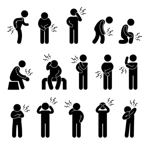 Body Ache Pain Backache Headache Pictogram. vector
