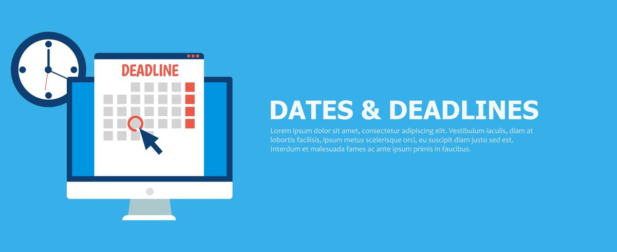 Dates and Deadlines banner vector