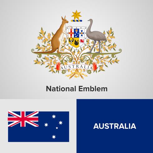 National Emblem, Map and flag  vector