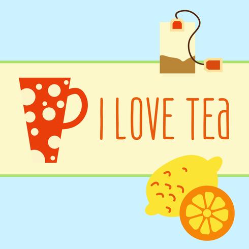 icon set with tea in flat style vector