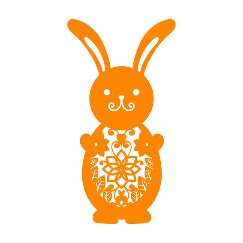 Happy Easter Laser cutting template for greeting cards vector