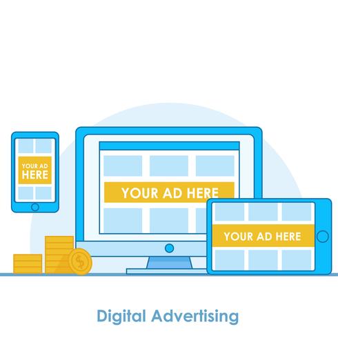 Publicidad digital seo banner vector