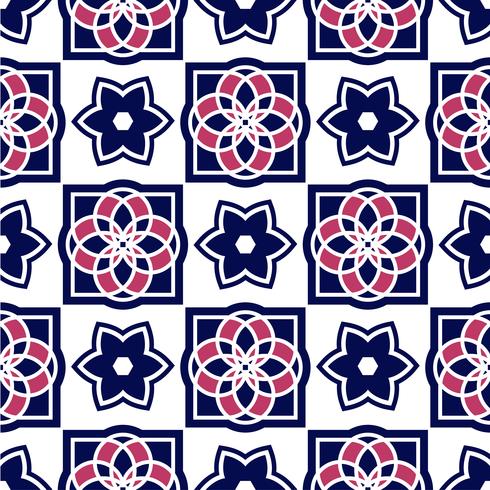 Portuguese azulejo tiles. Seamless patterns.  vector