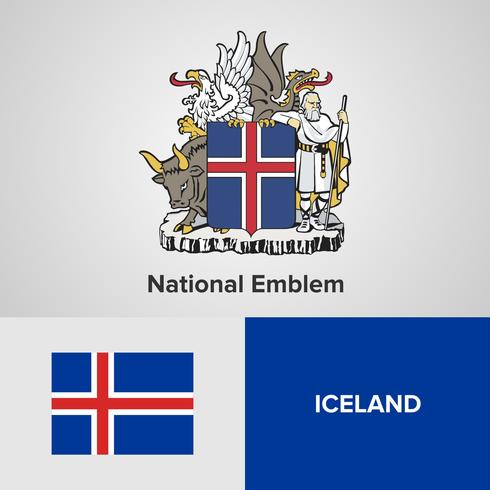 National Emblem, Map and flag  vector