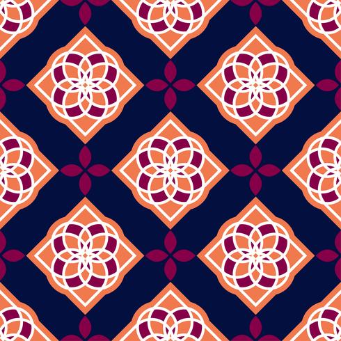 Portuguese azulejo tiles. Red and white gorgeous seamless patterns.  vector