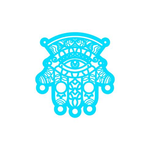 Laser cutting template  Hamsa vector