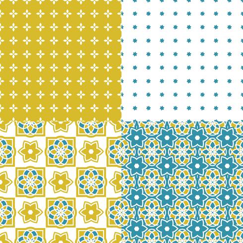 Portuguese azulejo tiles. Seamless patterns.  vector