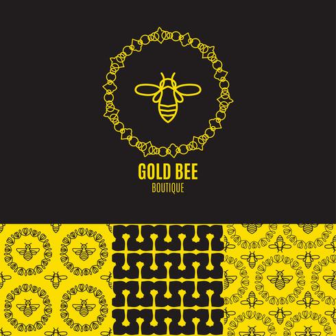 Insignia Insecto Abeja De Identidad Corporativa vector