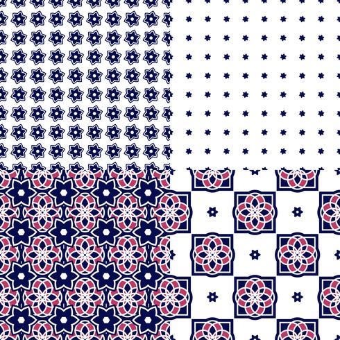 Portuguese azulejo tiles. Seamless patterns.  vector