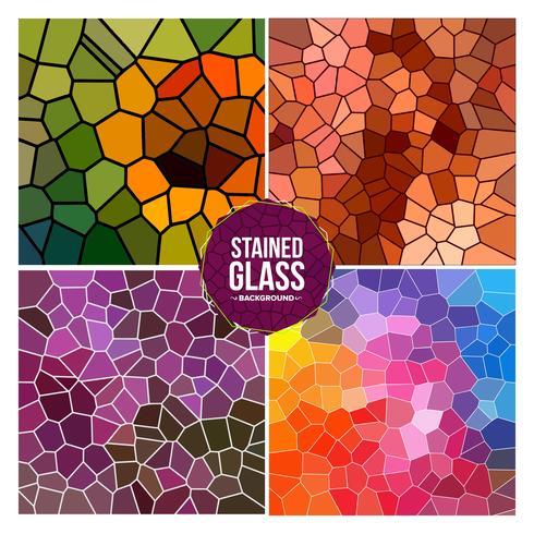 Multicolor Broken Stained Glass Background Set vector