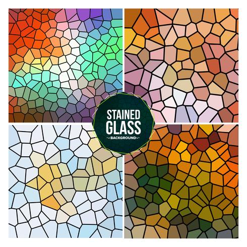 Multicolor Broken Stained Glass Background Set vector