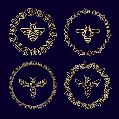 Insignia Insecto Abeja De Identidad Corporativa vector