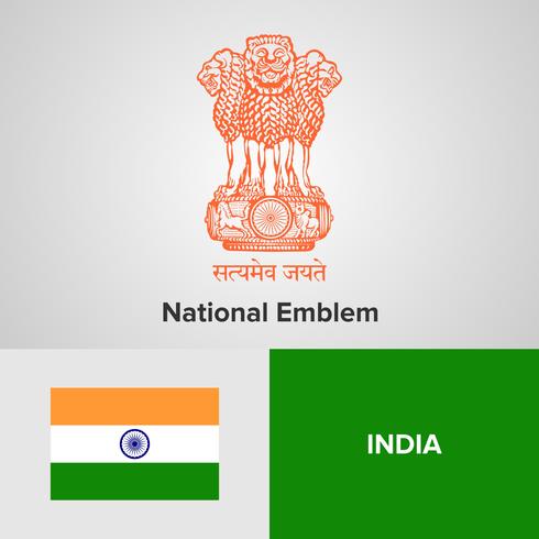 National Emblem, Map and flag  vector