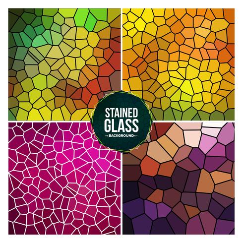 Multicolor Broken Stained Glass Background Set vector