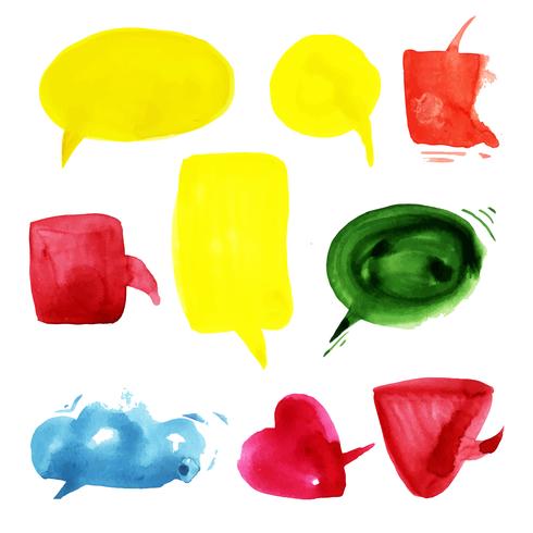 Talking clouds in watercolor. vector