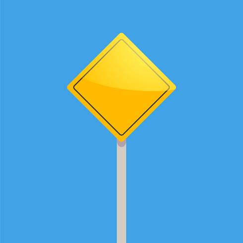 Road sign yellow on a blue background vector