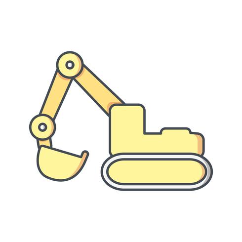 Icono de vector de excavadora