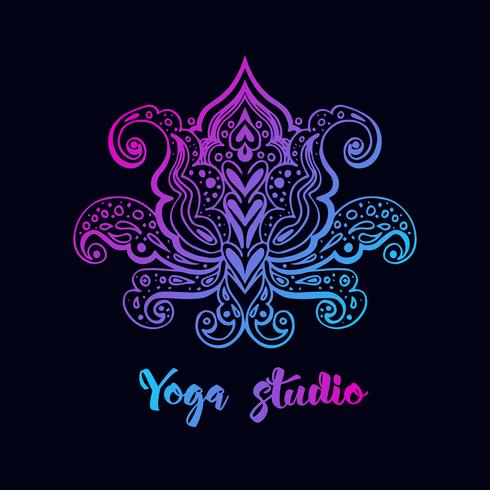 template with lotus flower. vector